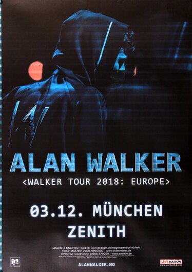Alan Walker - Walker Tour, Mnchen 2018 - Konzertplakat
