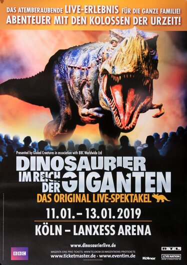 Dinosaurier - Im Reich der Giganten, Kln 2019 - Konzertplakat