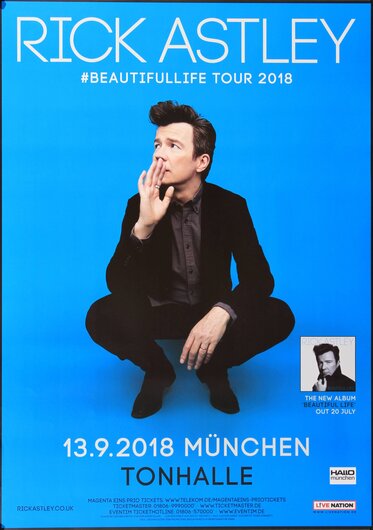 Rick Astley - Beautifullife Tour, Mnchen 2018 - Konzertplakat