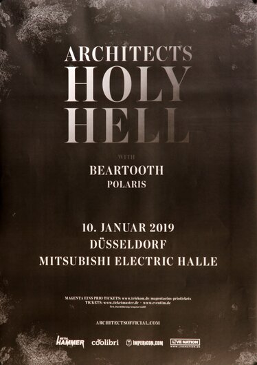 Architects - Holy Hell, Dsseldorf 2019 - Konzertplakat