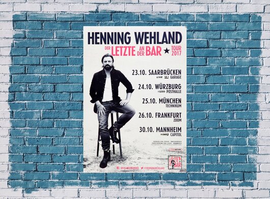 Henning Wehland - Der Letzte An Der Bar, 1 Teil der Tour  2017 - Konzertplakat