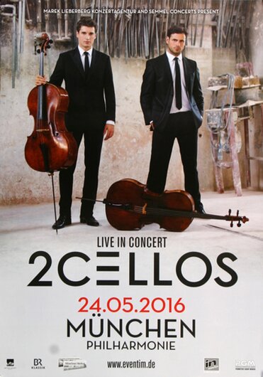 2Cellos - Thunderstruck , Mnchen 2016 - Konzertplakat