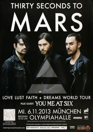 30 Seconds to Mars - Love Lust , Mnchen 2013 - Konzertplakat