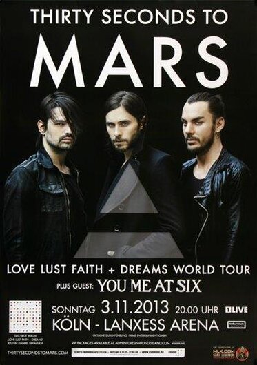 30 Seconds to Mars - Love Lust , Kln 2013 - Konzertplakat