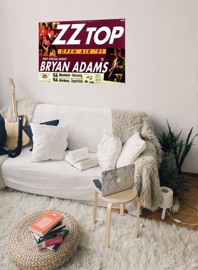 ZZ Top & Bryan Adams,- Open Air, Mannheim & Nrnberg 1991 - Konzertplakat