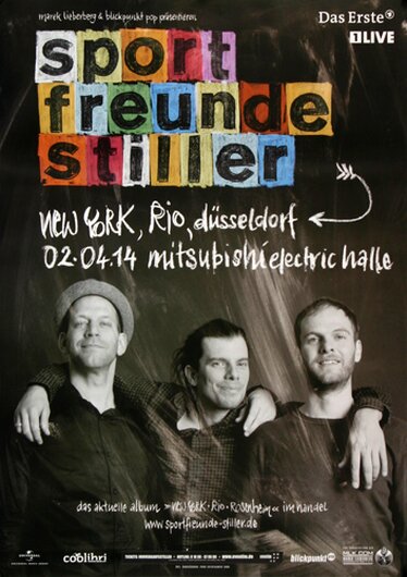 Sportfreunde Stiller - New York, Rio, , Dsseldorf 2014 - Konzertplakat