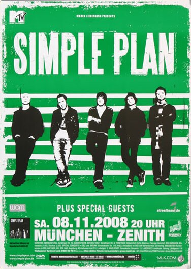 Simple Plan - Your Love Is a Lie , Mnchen 2008 - Konzertplakat