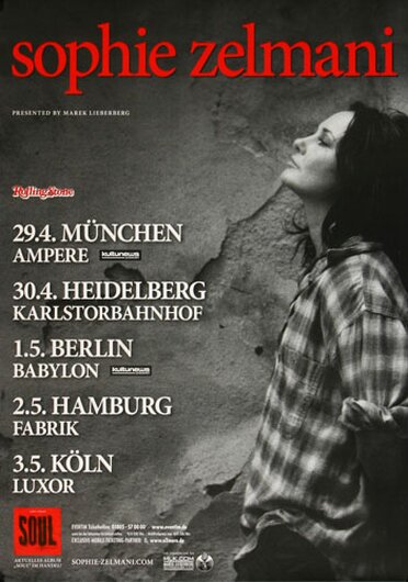 Sophie Zelmani - Time To Kill, Tour 2012 - Konzertplakat