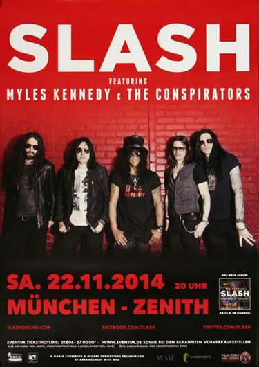 Slash - World On Fire , Mnchen 2014 - Konzertplakat