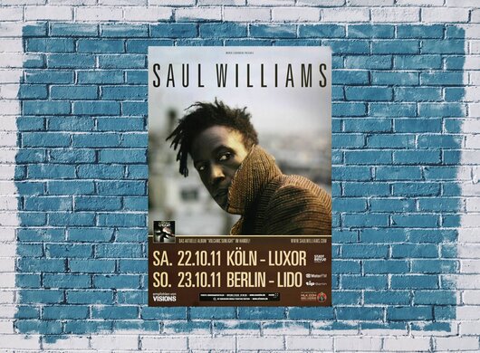 Saul Williams - Volcanic Sunlight, Kln & Berlin 2011 - Konzertplakat
