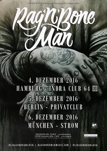 Ragn Bone Man - Dogn Bone, Tour 2016 - Konzertplakat