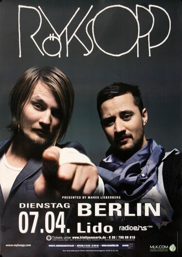 Ryksopp - Junior , Berlin 2009 - Konzertplakat