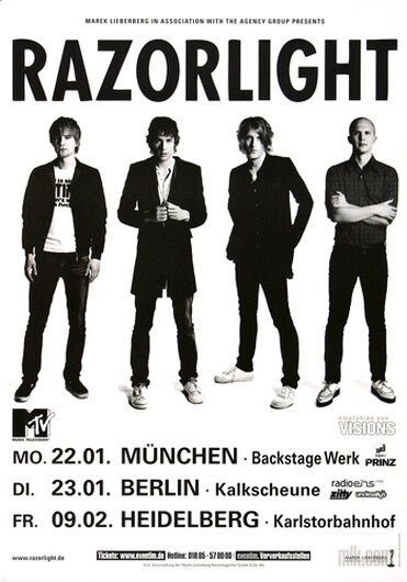 Razorlight - Up All Night , Mnchen 2007 - Konzertplakat