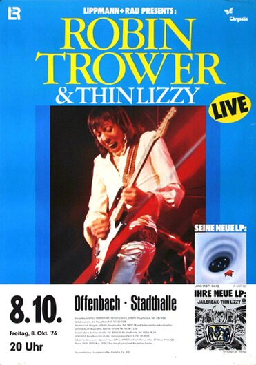 Robin Trower - Long Misty Days, Tour 1976 - Konzertplakat
