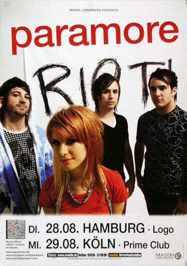 Paramore - Thats What You Get, Kln & Hamburg 2007 - Konzertplakat