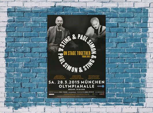 Paul Simon & Sting - On Stage Together, Mnchen 2015 - Konzertplakat