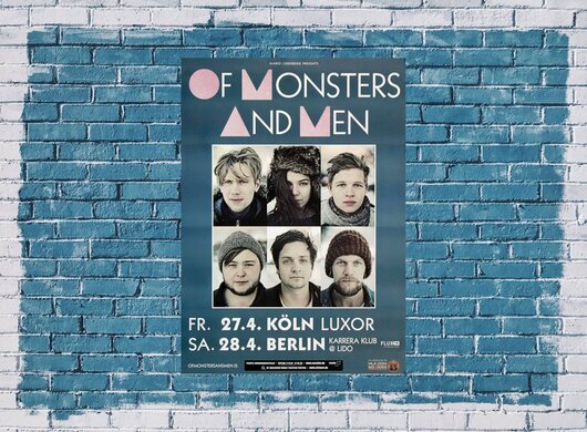 Of Monster And Men - Dirty Paws, Kln & Berlin 2012 - Konzertplakat