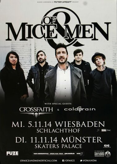 Of Mice & Men - Restoring Force, Wiesbaden & Mnster 2014 - Konzertplakat