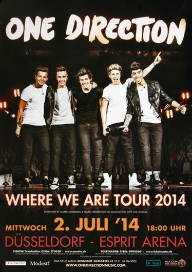 One Direction - Where We Are, Dsseldorf 2014 - Konzertplakat