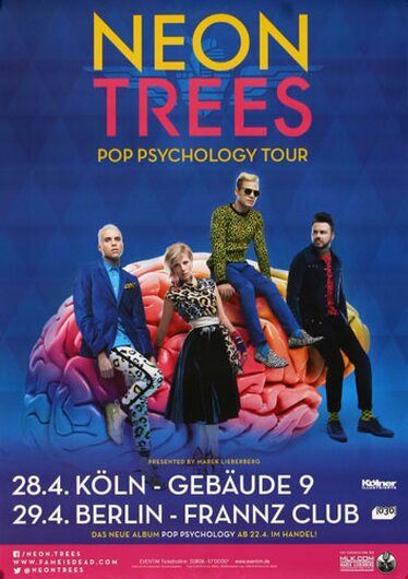 Neon Trees - Pop Psychology, Kln & Berlin 2014 - Konzertplakat