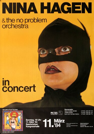 Nina Hagen - Angstlos, Saarbrcken 1984 - Konzertplakat