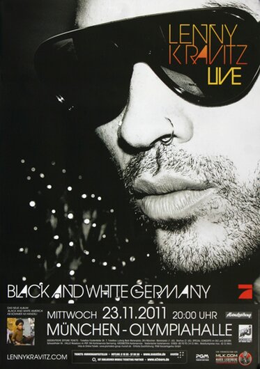 Lenny Kravitz - Black & White , Mnchen 2011 - Konzertplakat