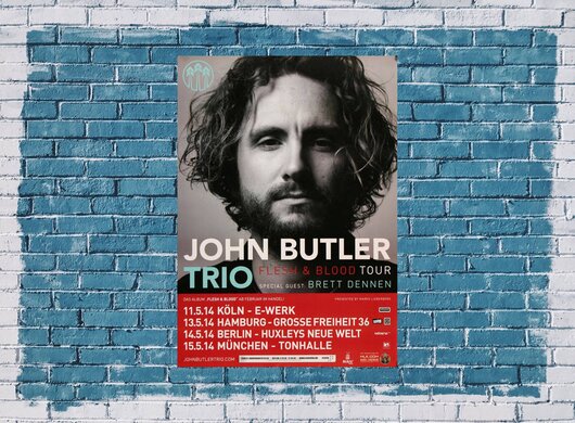 John Butler Trio - Flesh & Blood, Tour 2014 - Konzertplakat