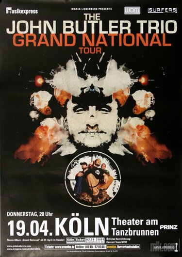 John Butler Trio - Grand National , Kln 2007 - Konzertplakat