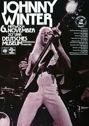 Johnny Winter - Saints & Sinners, Mnchen 1974 - Konzertplakat