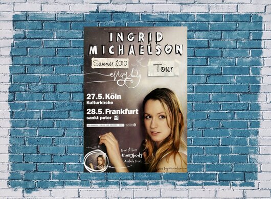 Ingrid Michaelson - Everybody Summer, Kln & Frankfurt 2010 - Konzertplakat
