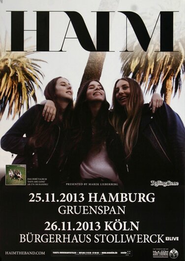 Haim - Days Are Gone, Hamburg & Kln 2013 - Konzertplakat