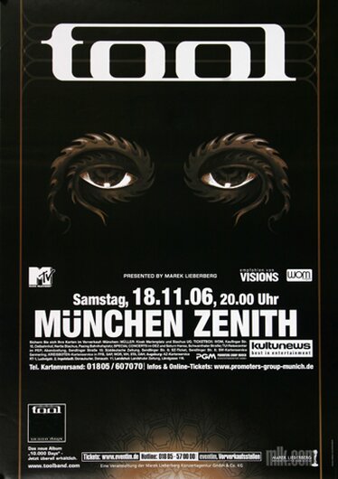 tool, 10.000 Days, Mnchen 2006 - Konzertplakat