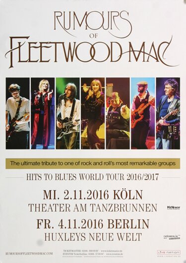 Fleetwood Mac - Hits To Blues, Kln & Berlin 2016 - Konzertplakat