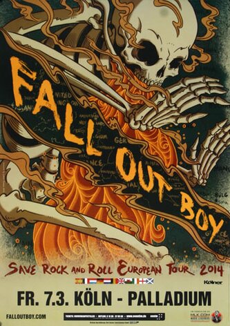 Fall Out Boy - Save Rock, Kln 2014 - Konzertplakat