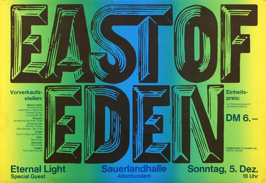 East Of Eden - F.N.A.S.U., Saarbrcken 1971 - Konzertplakat