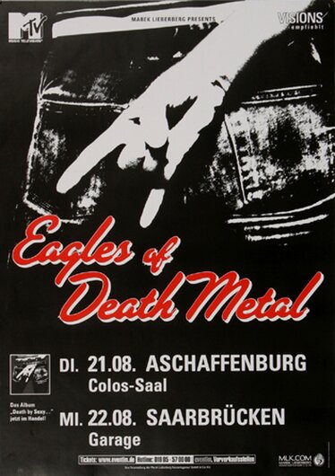 Eagles of Death Metal - Death By Sexy, Aschaffenburg & Saarbrcken 2007 - Konzertplakat