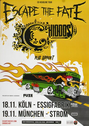 Chiodos - Escape The Fate, Kln & Mnchen 2013 - Konzertplakat