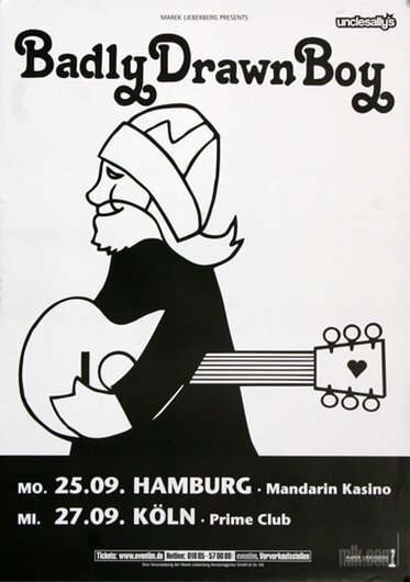 Badly Drawn Boy - One Plus One, Hamburg & Kln  2006 - Konzertplakat