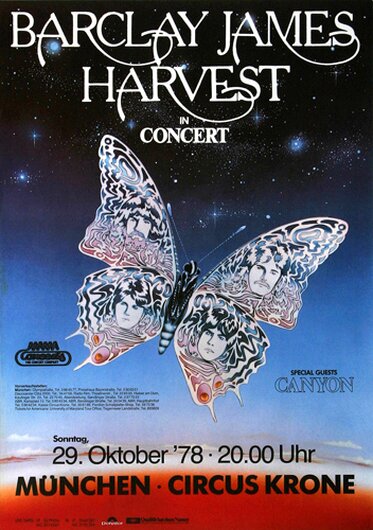 Barclay James Harvest - Eyes Of The Universe, Mnchen 1978 - Konzertplakat
