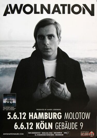 Awolnation - Soul Wars, Hamburg & Kln  2012 - Konzertplakat