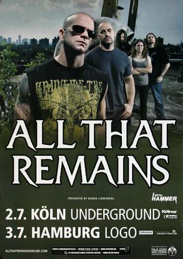 All That Remains, Stand Up, Kln & Hamburg 2013, Konzertplakat