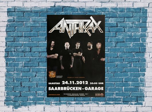 Anthrax - Workship Music, Saarbrcken 2012 - Konzertplakat